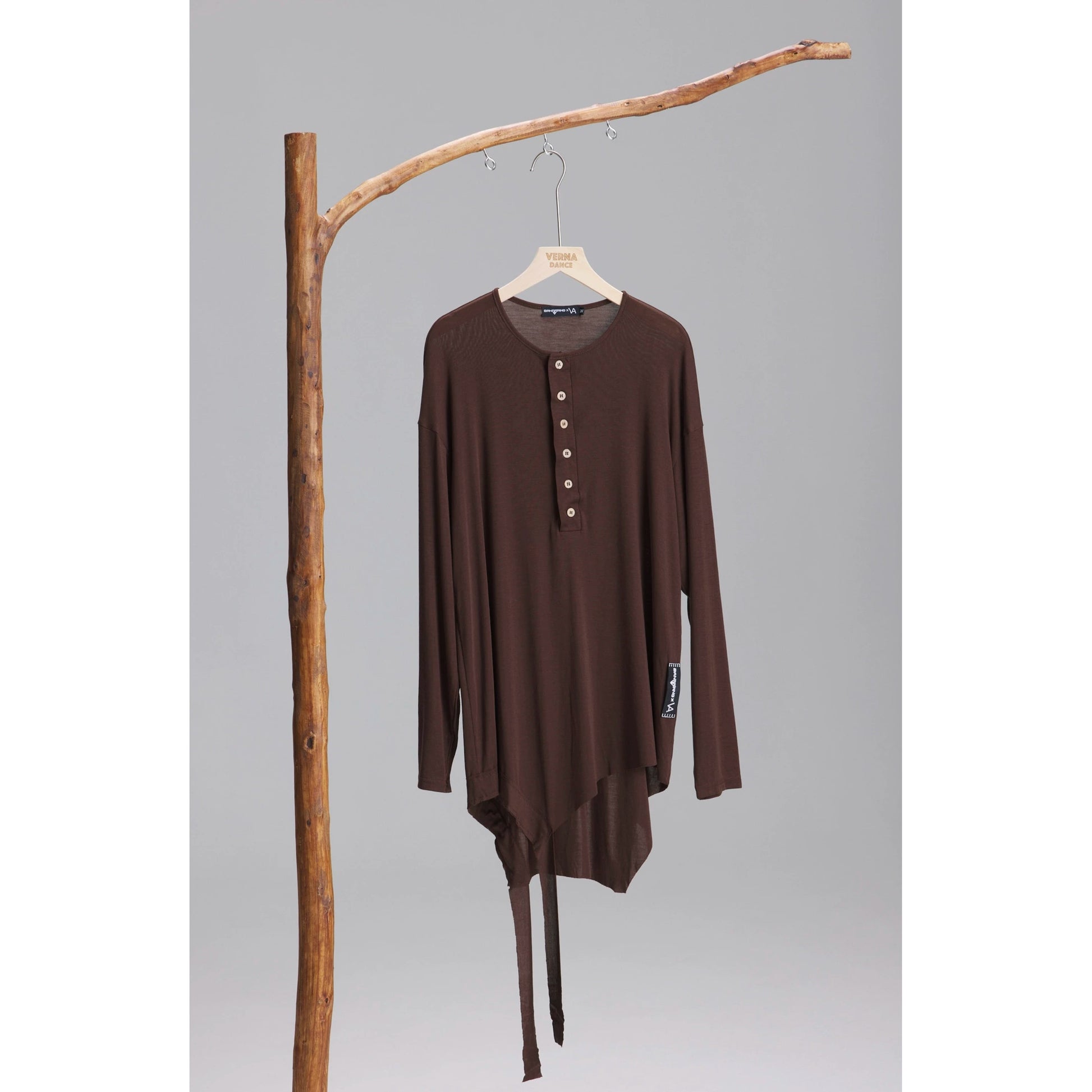 VERNAxBANGGIRL.VA008 Men's Designer Loose Latin Practice Top, Skin-Friendly Fabric - Mine·Jas