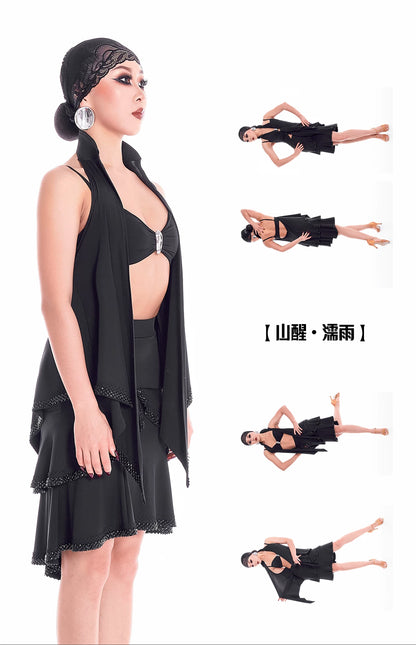 DUYQ "Mountain Awakening Rain Latin" 007 Original One Size Top National Standard Women's Latin Dance Practice Suit Professional