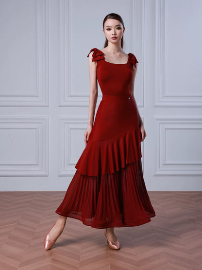 TID modern dance suit new split practice suit adult female waltz social dance skirt  B080 + S049