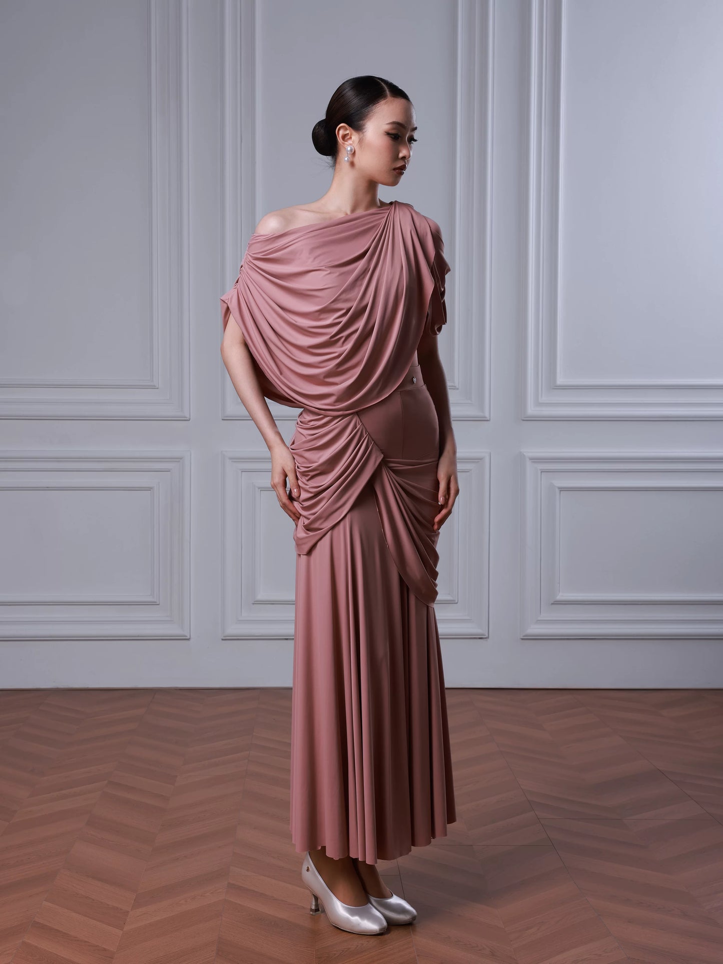 TID modern dance suit female senior split waltz dance costume elegant ballroom dance skirt B084/S053