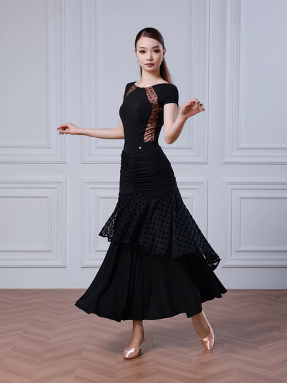 TID modern dance skirt summer new modern dance top split suit premium ballroom dance suit B081 + S050
