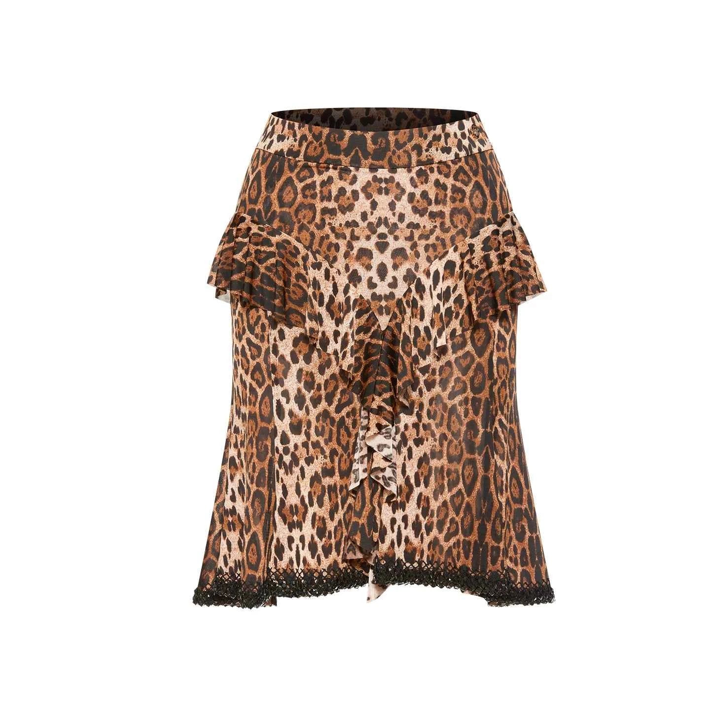 DUYQ "Leopard Hidden, Xia Ying" Latin 005basics leopard print one-piece top national standard women's Latin dance practice suit - Mine·Jas