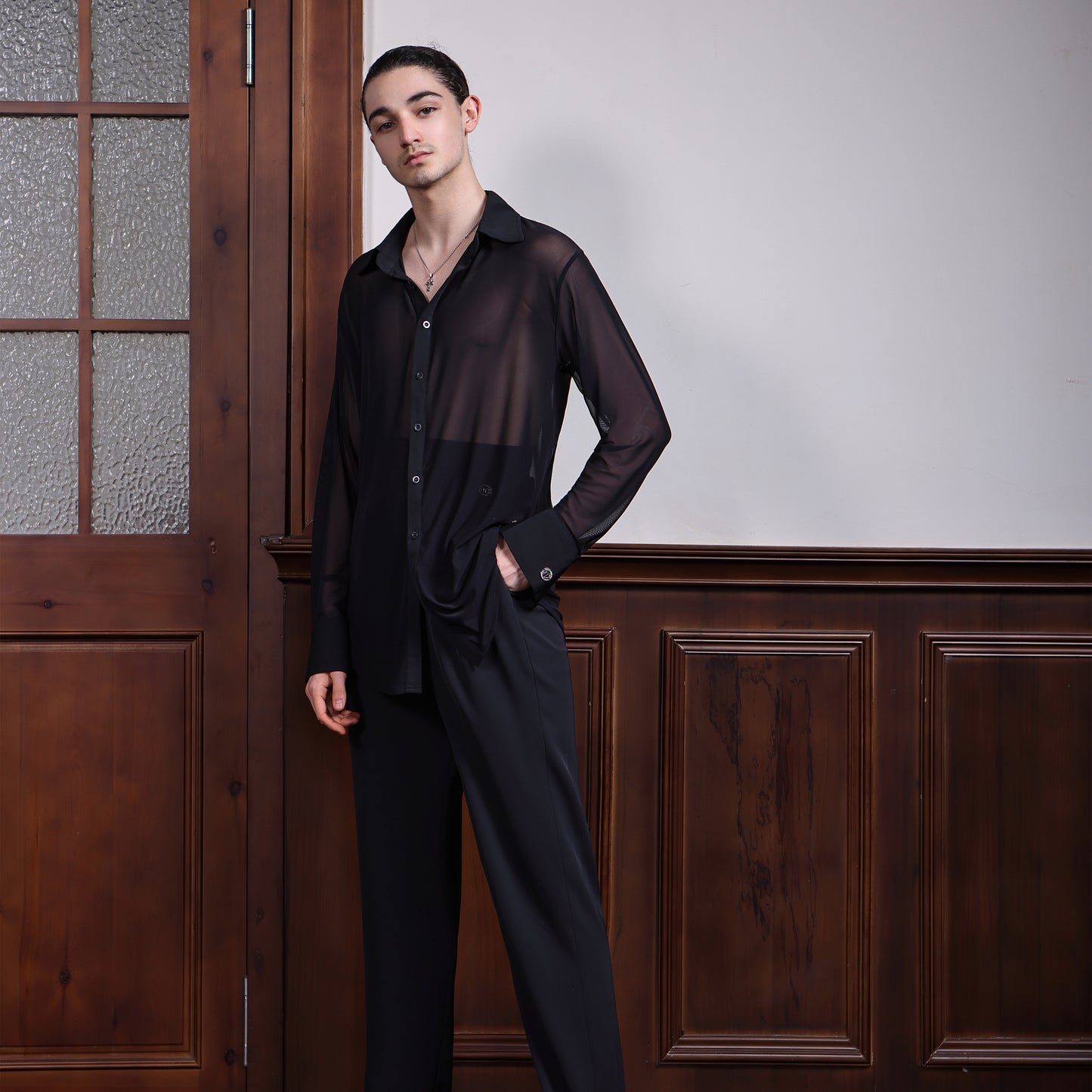 TID-A012 new mesh shirt high-end temperament practice clothes national standard dance clothes