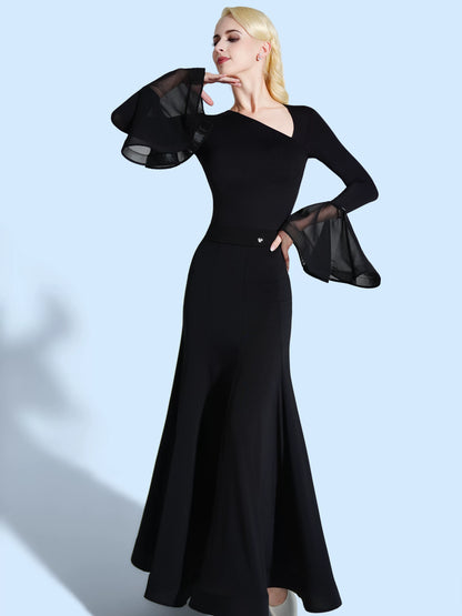 TID new dance practice suit premium waltz ballroom dance swing skirt national ballroom dance suit B074/S045