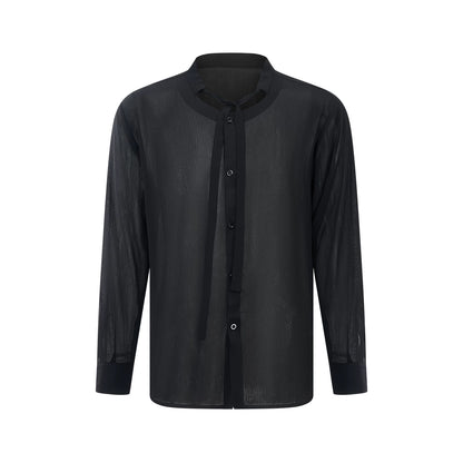 DUYQ "Men's Series" 007 streamer stand-up collar long-sleeved national standard men's Latin dance practice clothes professional