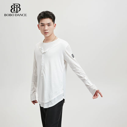 BOBO Boys Latin Dance Suit T-Shirt Men's Ballroom Dance Professional Training Latin Practice Suit Dance Top
