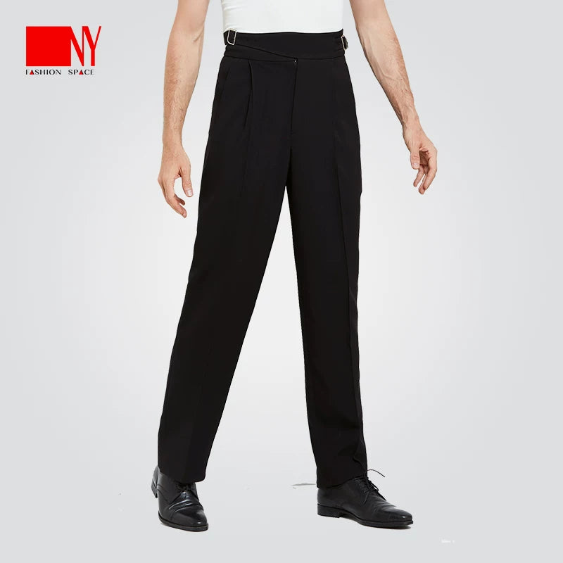 NY Fashion Autumn and Winter Latin Ballroom Dance Pants Men's High Waist Wide Leg Pants 21105K