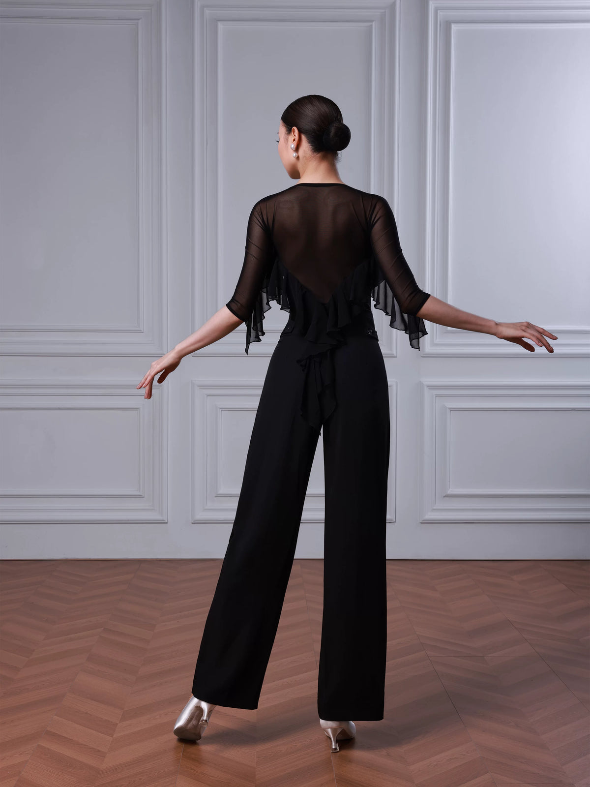 TID ruffle edge fashion dance clothes senior women's ballroom dance practice clothes B086/M001