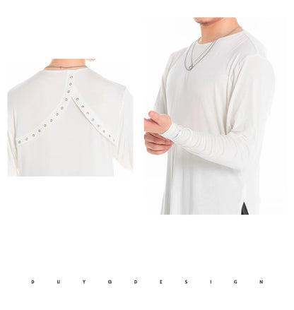 DUYQ "Men's Series" 002 Basic Crew Neck Long Sleeve Practice Clothing National Standard Men's Latin Dance Professional