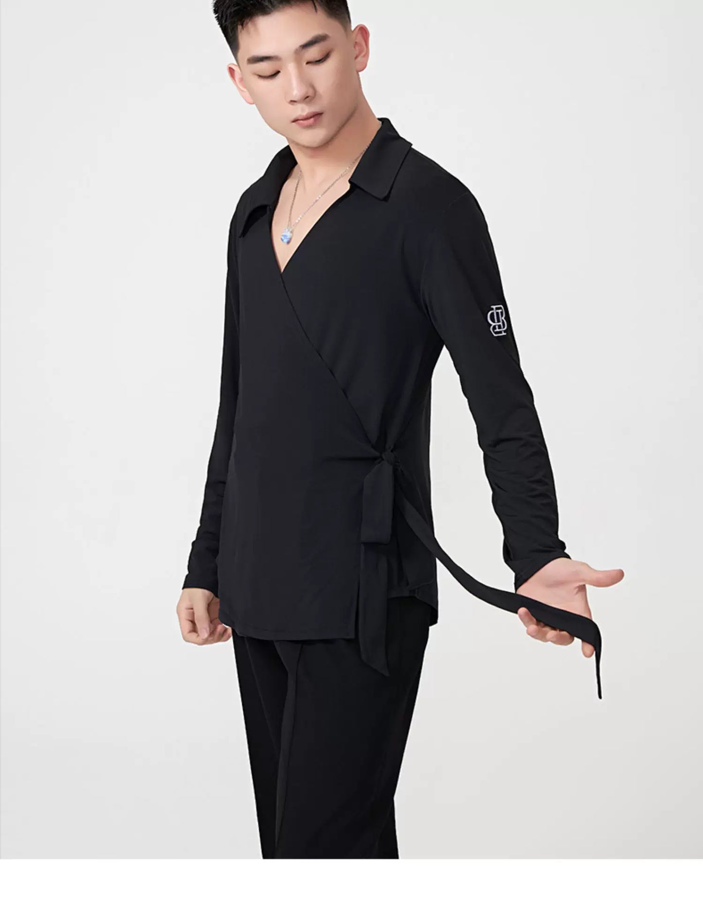 BOBO-DANCE.L087 Latin Dance Suit Men's Long Sleeve Top Practice Suit Loose Couple Shirt Premium Shirt Professional Art School Student