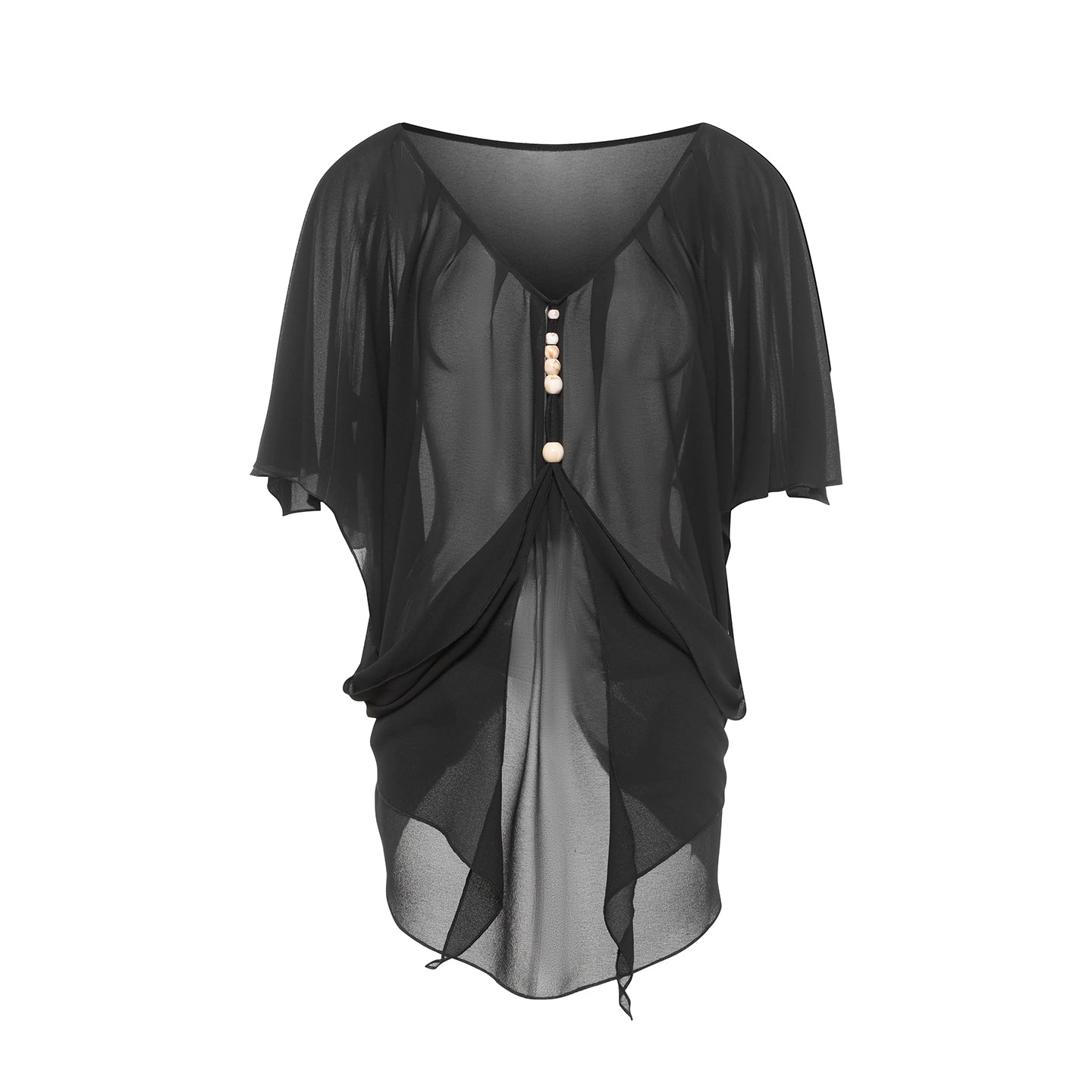 DUYQ [Polina] 007 chiffon beaded elegant blouse top national standard Latin dancer practice clothes professional
