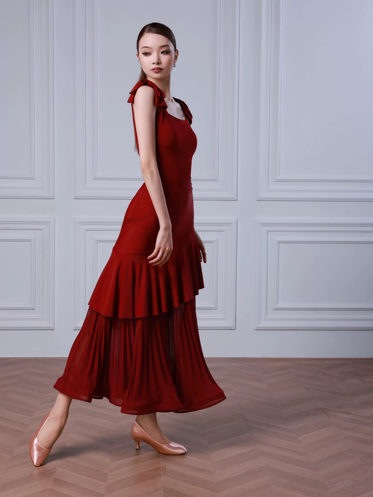 TID modern dance suit new split practice suit adult female waltz social dance skirt  B080 + S049