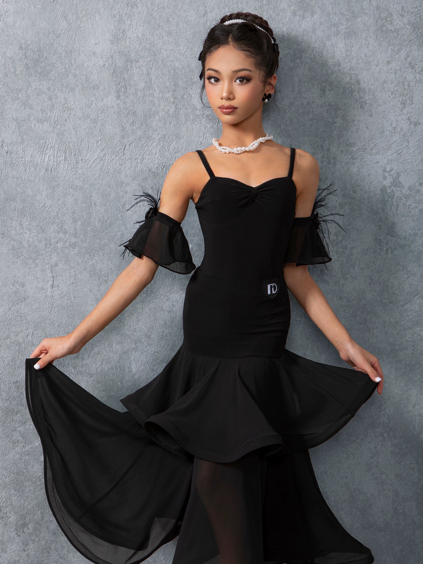 TID ballroom dance suit summer new 2-piece ballroom dance waltz swing skirt practice suit dance skirt