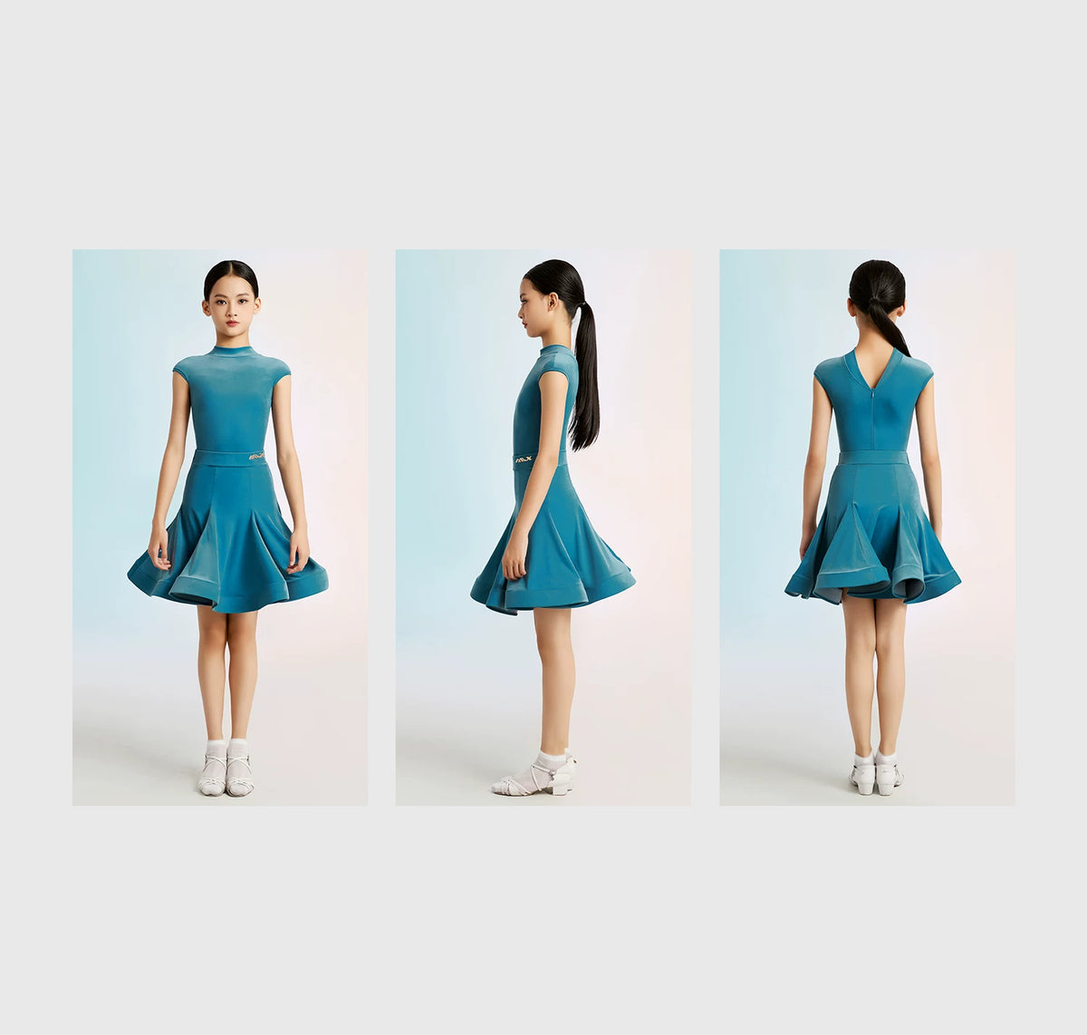 MLX"Ocean Blue" New Children's Latin Dance Competition Clothing Children's Dance Grade Examination Standard