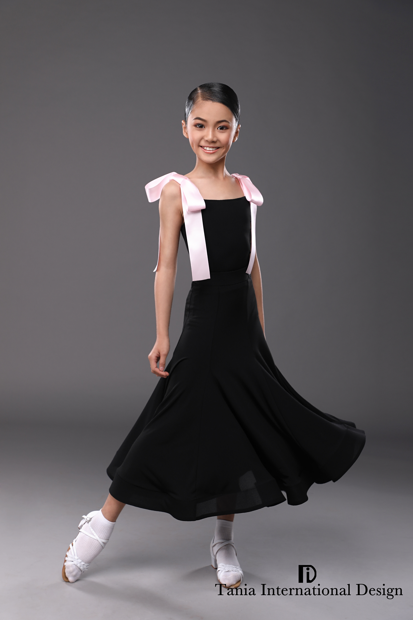 TID. CM004 Children's Women's Modern "Little Ribbon" Split Practice Standard Uniform Dance Skirt