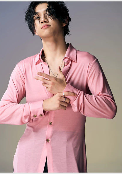 DUYQ "New Men" 017-breasted slim-fit shirt national standard men's Latin dance professional practice clothes daily