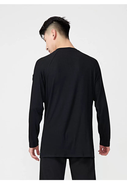 BOBO.L076 Boys Latin Dance Clothing High-end New Professional Practice Clothing Men's Adult Loose Autumn and Winter Long Sleeve Top