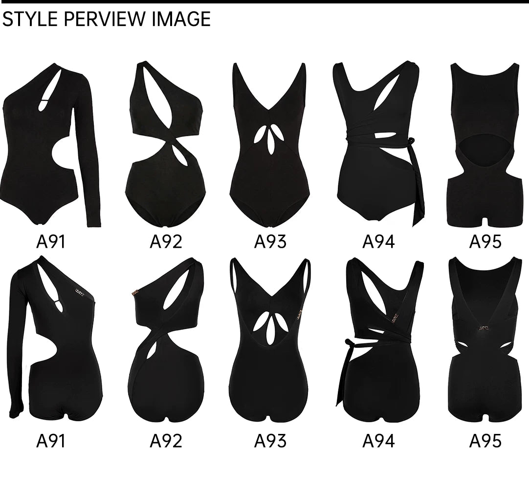 UDANCE Latin dance costume versatile bodysuit slanted shoulder hollow strap Latin dance practice clothes nude clothing