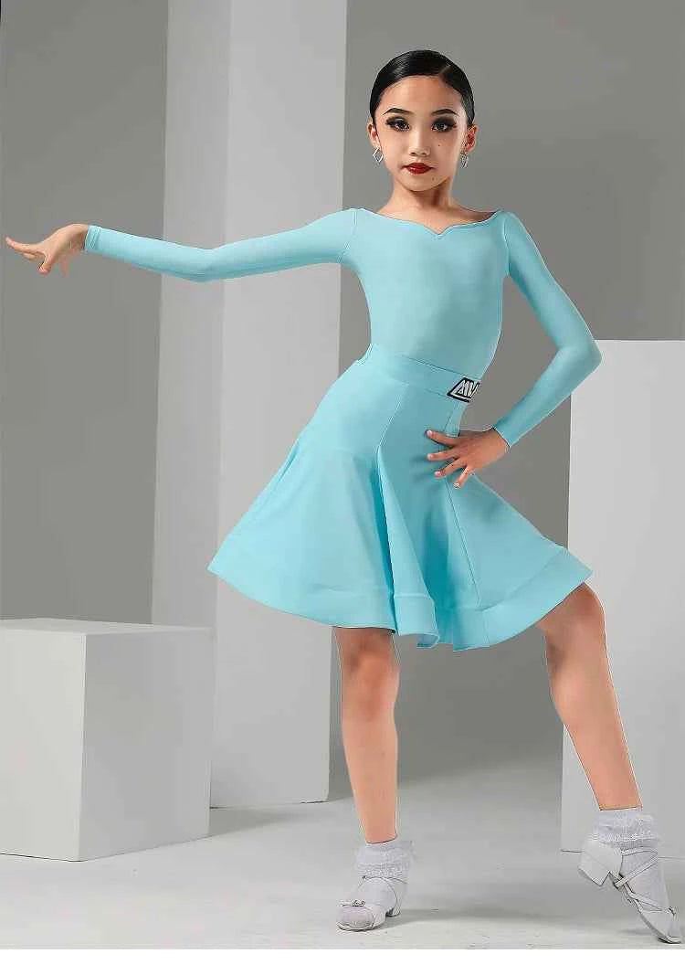 MLX8914 Latin dance girls long-sleeved competition stipulates that children's professional national standard dance performance clothing