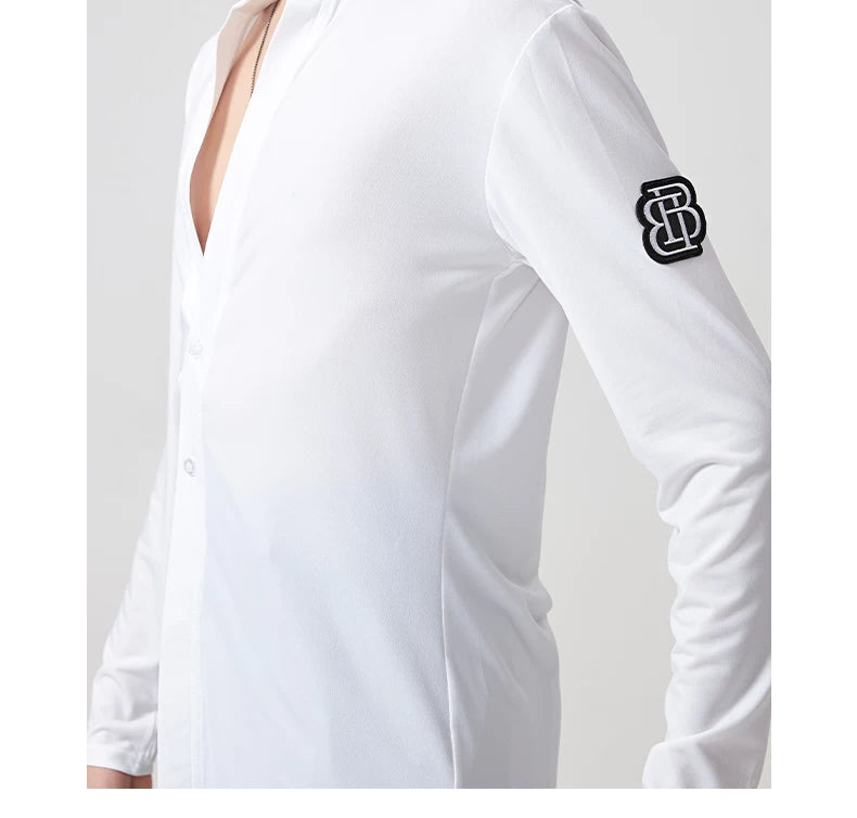 BOBO DANCE Latin Dance Suit Men's Long Sleeve Top Practice Suit Loose Couple Shirt Premium Shirt Professional Art School Student
