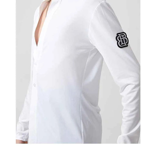 BOBO DANCE Latin Dance Suit Men's Long Sleeve Top Practice Suit Loose Couple Shirt Premium Shirt Professional Art School Student