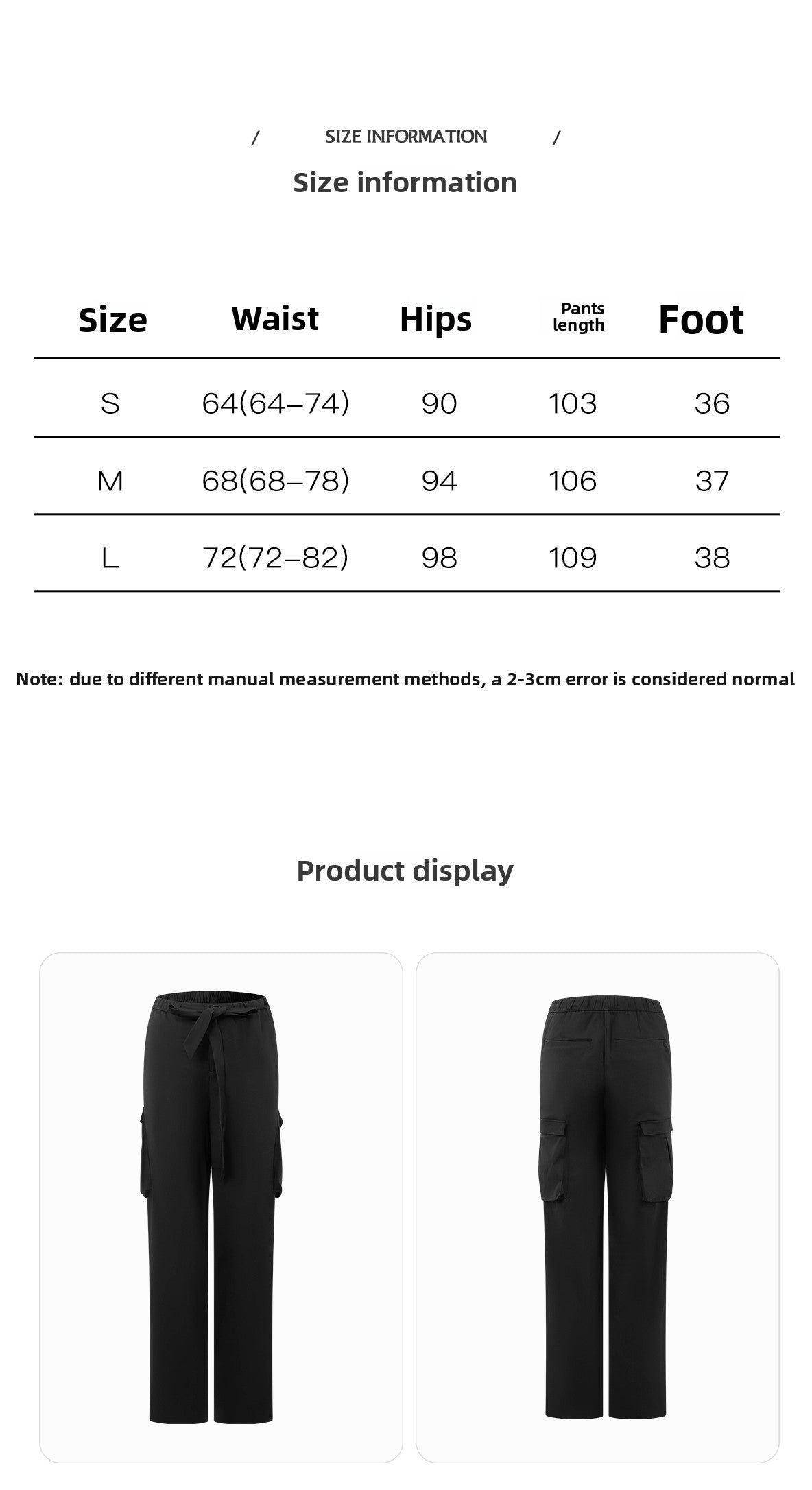 DUYQ "Female Teacher Series" 008 Black three-dimensional pocket drawstring elastic waist trousers Latin dance suit professional