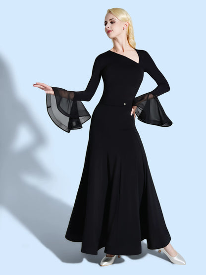 TID new dance practice suit premium waltz ballroom dance swing skirt national ballroom dance suit B074/S045