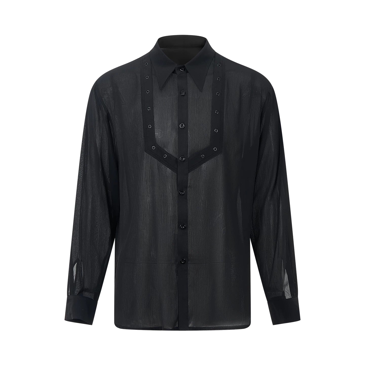 DUYQ "Men's Series" 005 Light and thin texture long-sleeved shirt National standard men's Latin dance practice clothes