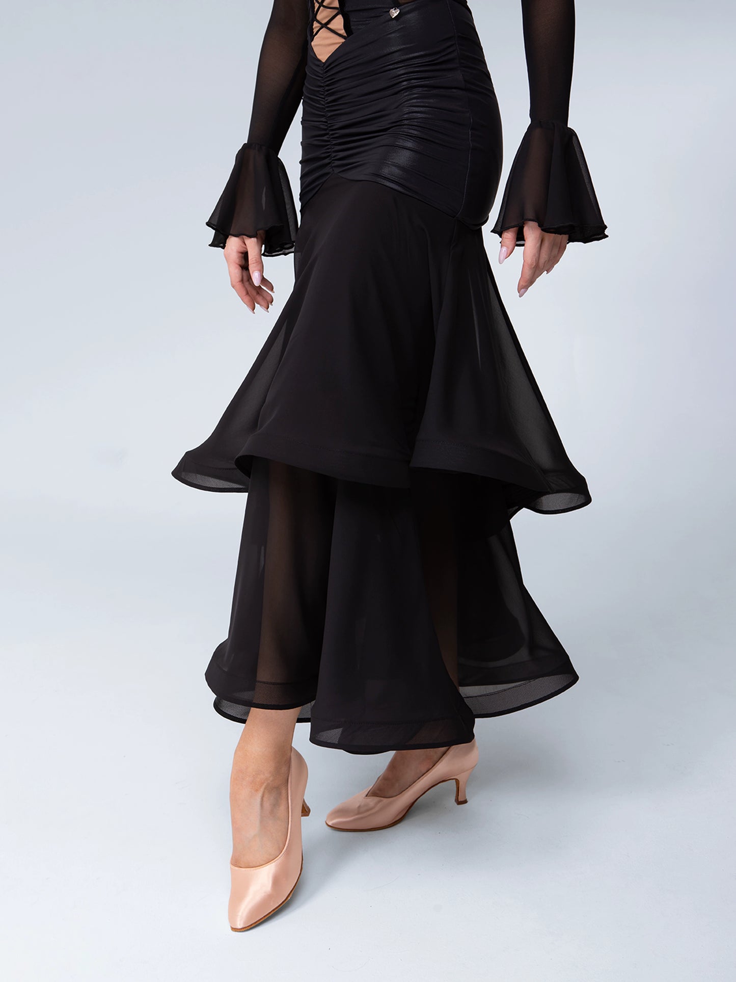 TID.D023 ballroom dance table performance suit adult temperament long skirt national ballroom dance suit