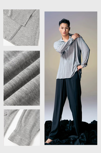 DUYQ "New Men" 008 Classic replica of the national standard men's Latin dance practice clothes, shirts and tops