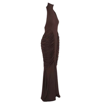 Z0069 High collar halter neck slim long skirt