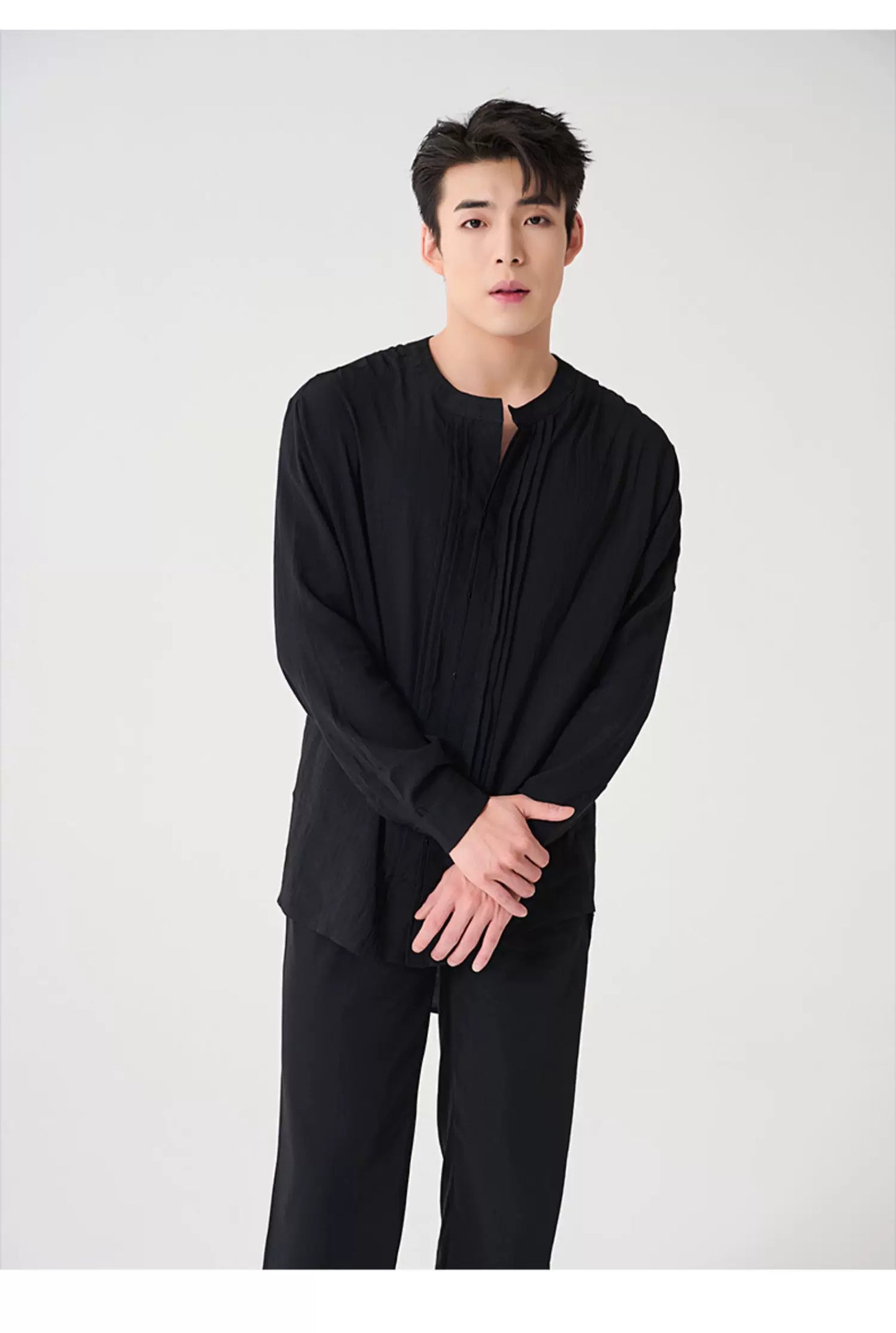 BOBO boys' new Latin dance clothes, professional tops, adult practice clothes, art test performance training clothes, men's shirts