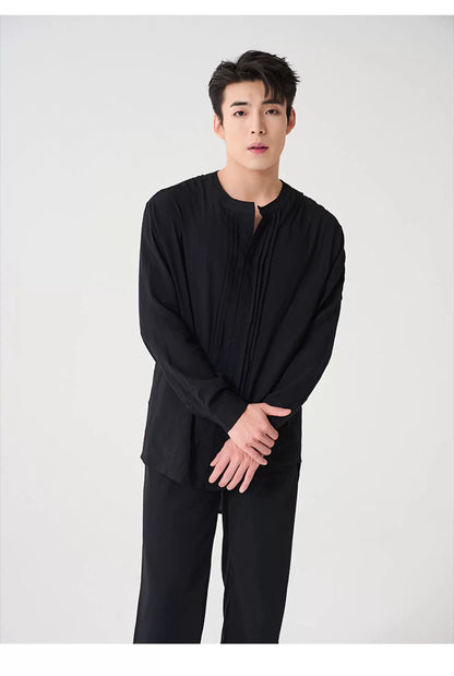 BOBO boys' new Latin dance clothes, professional tops, adult practice clothes, art test performance training clothes, men's shirts
