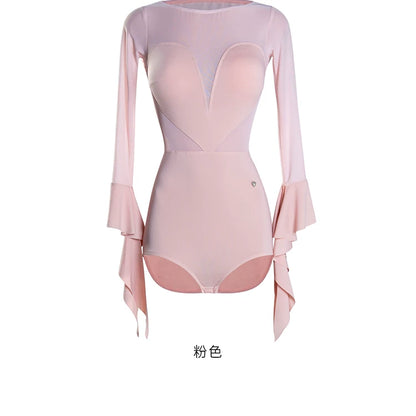 TID modern dance suit new long-sleeved one-piece top professional women's ballroom dance practice clothing B079/K019