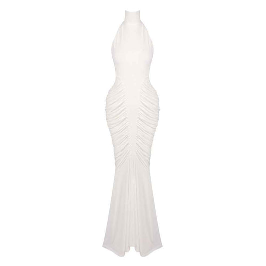 Z0069 High collar halter neck slim long skirt