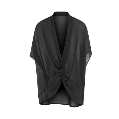 DUYQ [Polina] 009 versatile chiffon loose kink blouse national standard women's Latin dance practice suit top