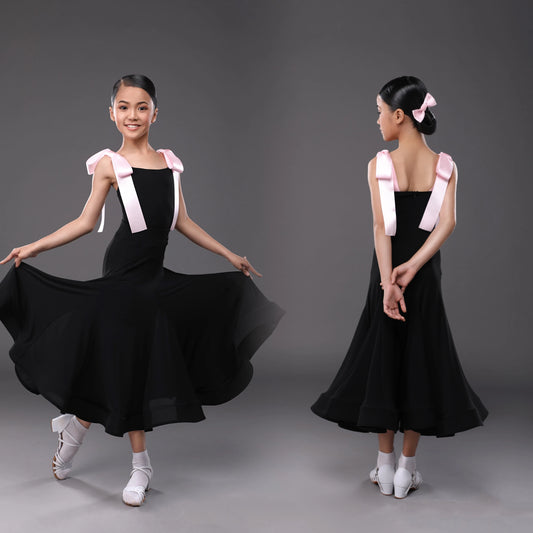 TID. CM004 Children's Women's Modern "Little Ribbon" Split Practice Standard Uniform Dance Skirt