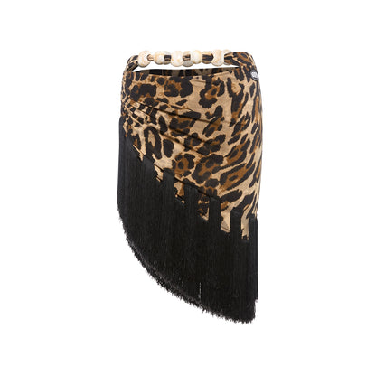 DUYQ [Polina] 016 multi-level fringed beaded skirt Latin dancer practice performance clothes professional