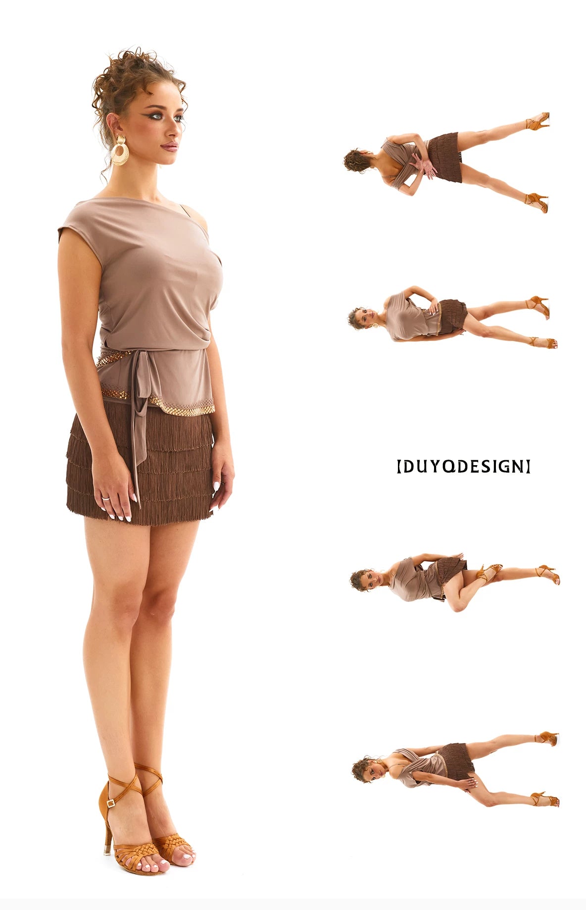 DUYQ [Polina-3] 006 positive and negative two wear versatile vest women's top Latin dance practice clothes professional