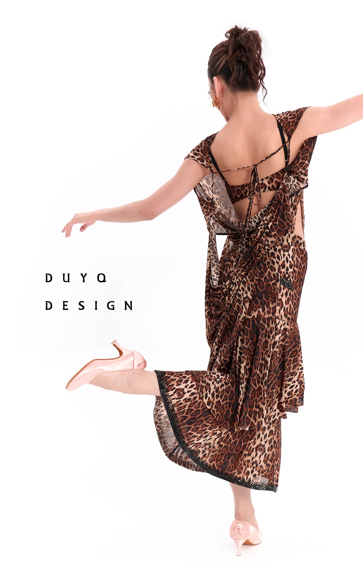 DUYQ "Leopard Hidden, Xia Ying" Modern 005 Original Swinging Neck Lace-up One Size Top National Standard Women's Modern Dance Suit