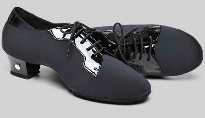 ABA Men's Professional Latin Dance Shoes Elastic Oxford Soft Sole Ballroom Dance Shoes
