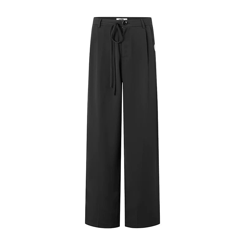 DUYQ men's series 017 thin drawstring lace-up trousers Latin dance professional practice performance clothes black and gray