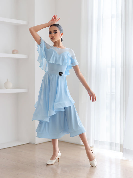 TID.CM2413 Ballroom dance suit girls new waltz swing skirt children's social ballroom dance performance suit