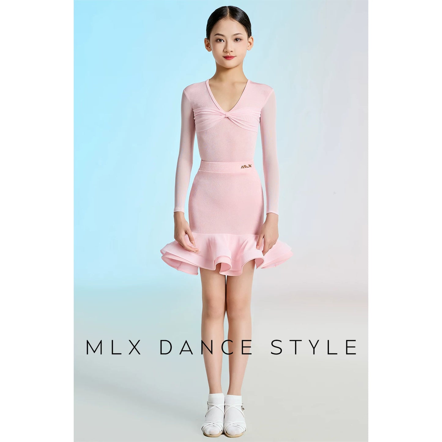 MLX GOLD 118 + 215 Children's Latin Dance Practice Suit High-end Girls' Dance Training Performance Clothing