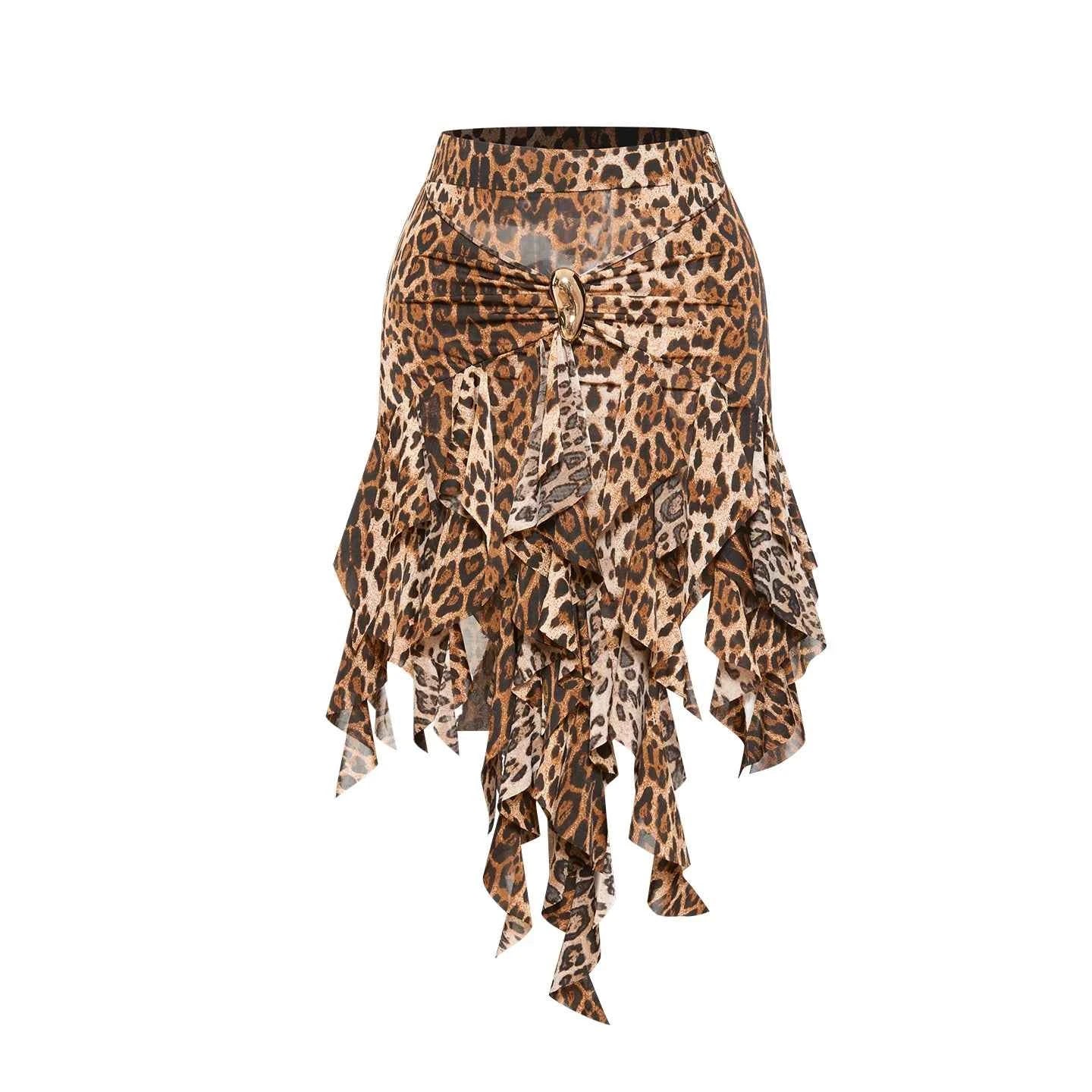 DUYQ "Leopard Hidden, Xia Ying" Latin 013 streamer tube top, national standard women's Latin dance practice suit