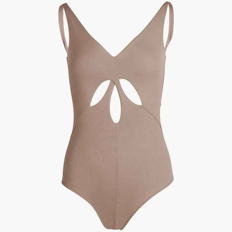 UDANCE Latin dance costume versatile bodysuit slanted shoulder hollow strap Latin dance practice clothes nude