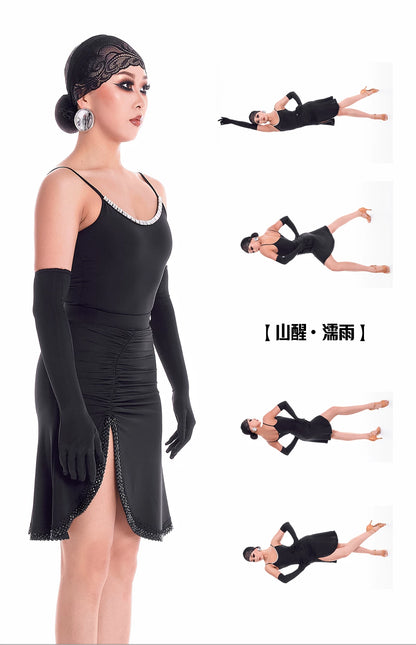 DUYQ "Mountain Awakening Rain Latin" 013 Original Tulip Skirt National Standard Women's Latin Dance Practice Suit