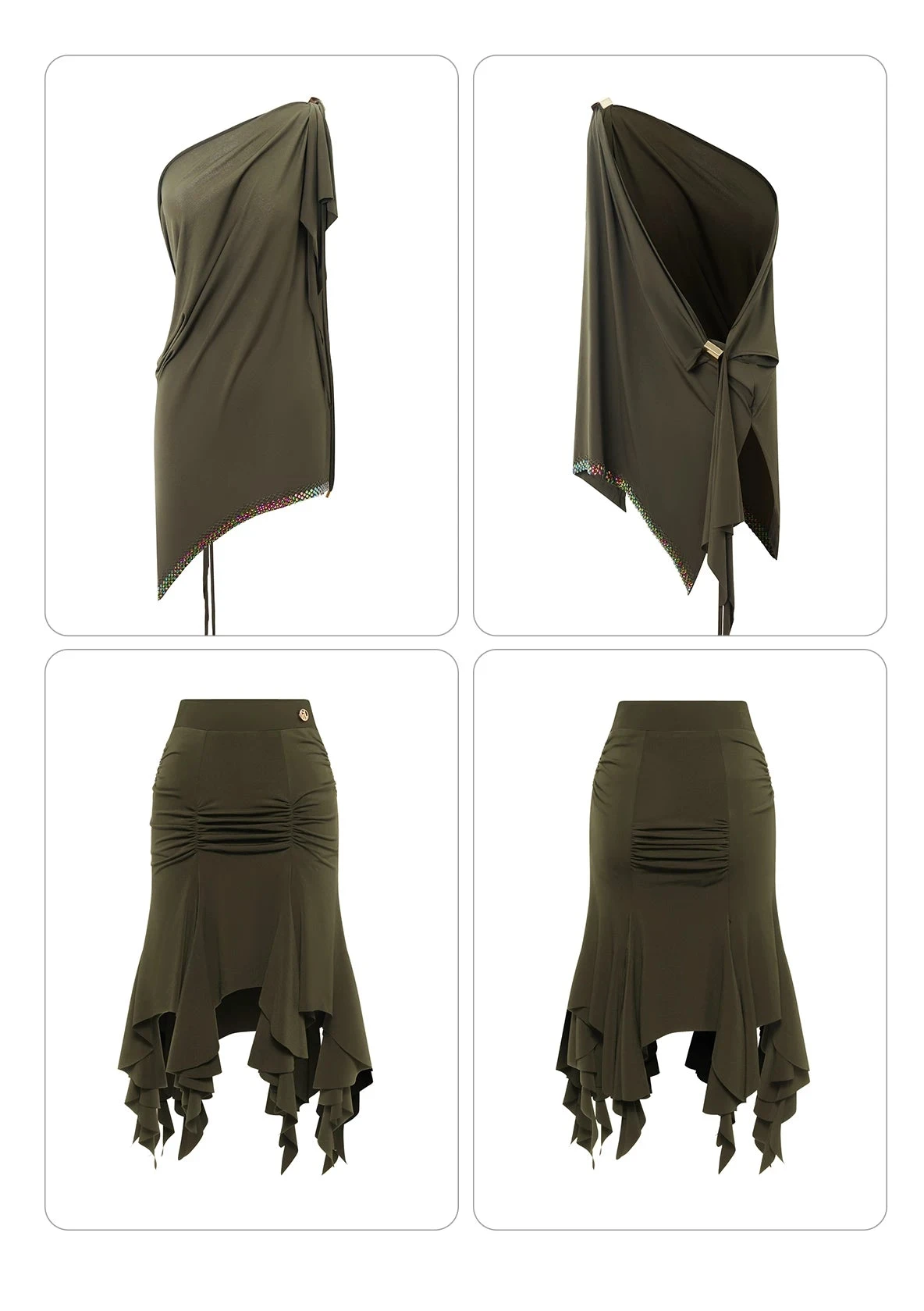 DUYQ "Green Limited" 009 Original Classic Loose Top National Standard Women's Latin Dance Practice Suit Professional