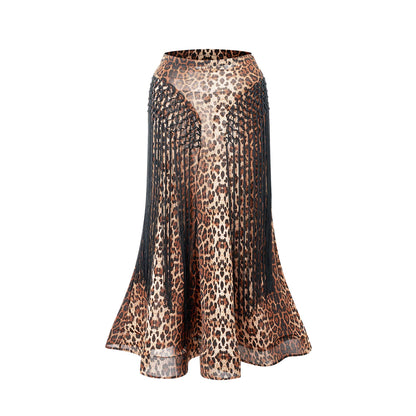DUYQ "Leopard Hidden, Xia Ying" Modern 009 Neck Fringed Top National Standard Women's Modern Dance Clothing Professional New Products