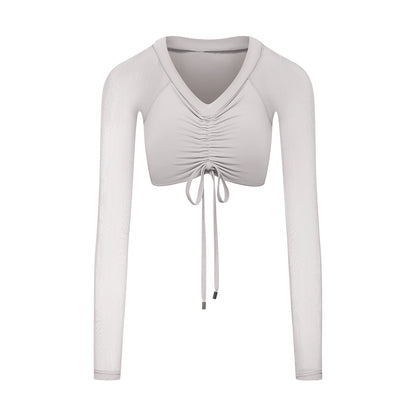 DUYQ children's style "Mountain Awakening Spring" 001 pleated top long-sleeved Latin dance girls' practice clothes professional